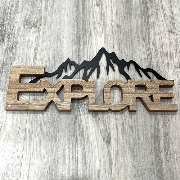 NEW wood and metal sign “Explore” - Picture 1 of 1